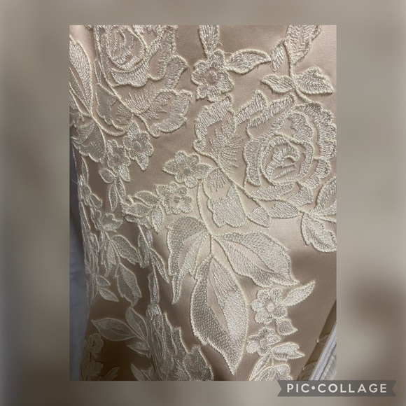 MonCheri strapless soft satin fit and flare wedding gown - Picture 7 of 9